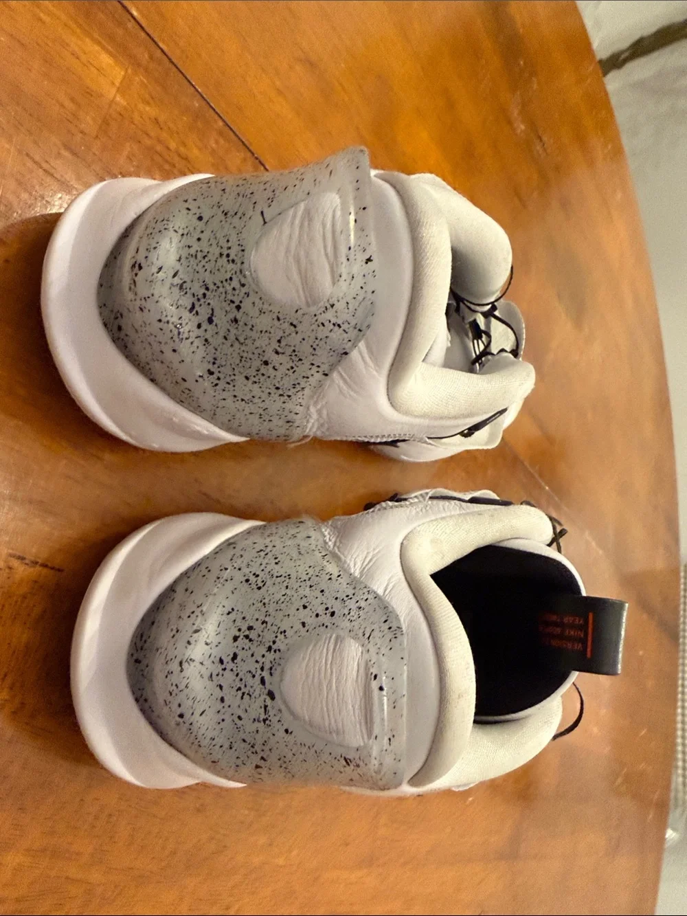 Nike men White and Black Speckled Adaptive Sneakers 8.5